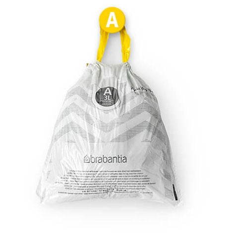 Brabantia PerfectFit Bin Liners (Size L/40-45 Litre) Thick Plastic Trash  Bags with Tie Tape Drawstring Handles (10 Bags) : : Grocery