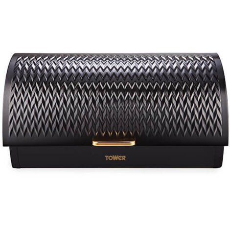 Tower Empire Roll Top Bread Bin Black