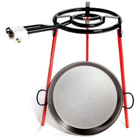 Vaello Carbon Steel Pan 46cm Double Gas Ring Set of 3 Legs