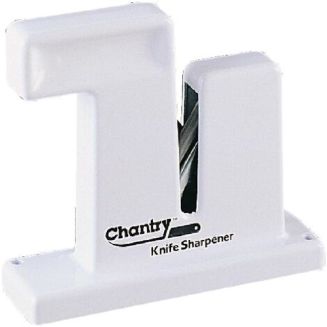 Banyo – White Chantry sharpener for plain and serrated knives – Reproduces butcher's steel action – No batteries required – Easily replaceable steels (1/5)