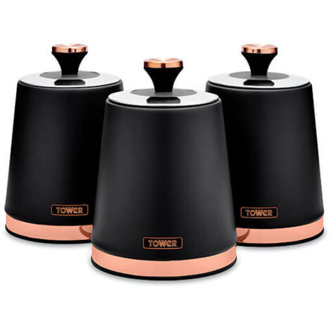 Tower Cavaletto Set of 3 Canisters Black