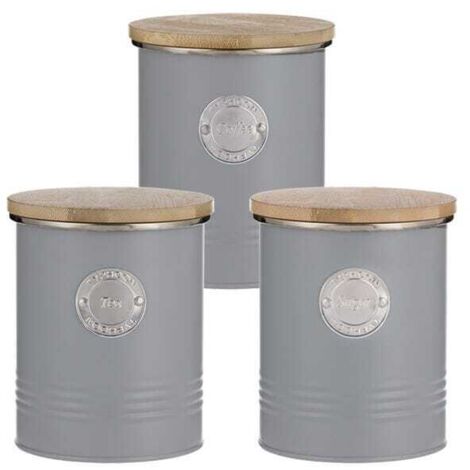 Typhoon Living 3 Piece Storage Set Tea, Coffee & Sugar Grey
