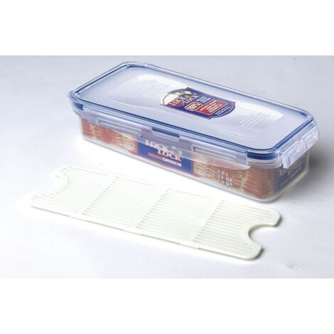 LocknLock 1L Bacon Box Rectangular Storage Container With Freshness Tray (1/2)