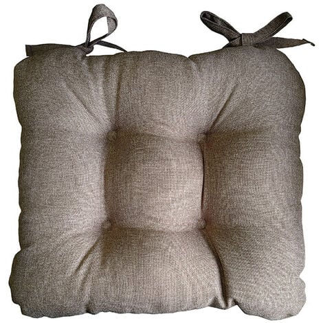 Le Chateau Linen-Look Seat Pad Coffee