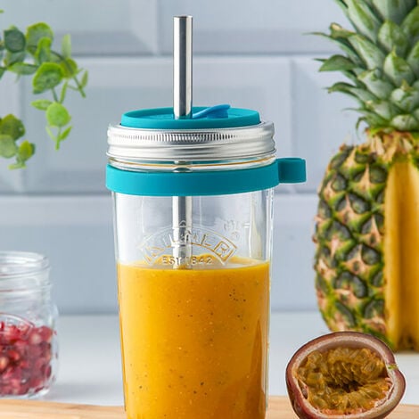 Kilner Glass Smoothie Making Set With Reusable Stainless Steel Straw