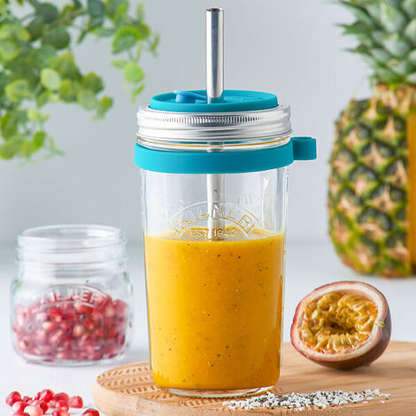 Kilner Glass Smoothie Making Set With Reusable Stainless Steel Straw