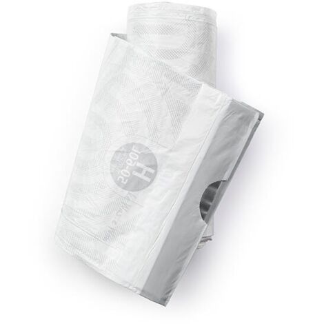 Brabantia Bin Liners, 15-20 L-Size D, 20 Bags, Litre, White