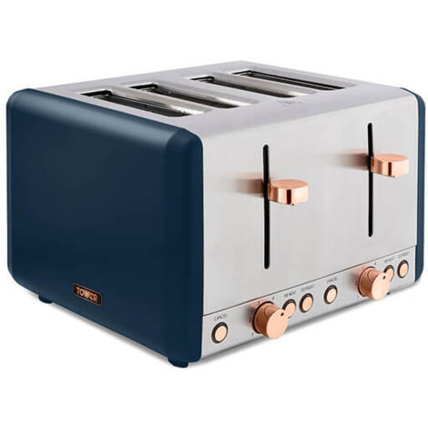 Tower Cavaletto Toaster 4 Slice Midnight Blue
