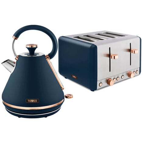 Blue kettle and toaster sets best sale