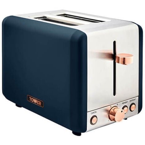 Tower Cavaletto Pyramid Kettle and Slice Toaster Set Midnight Blue