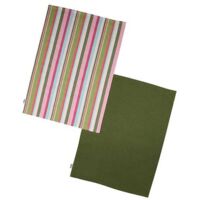Dexam Recycled Cotton Striped Set of 2 Tea Towels Green