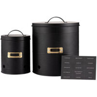 Typhoon Otto Black Set Of 2 Root Vegetable Storage Tins