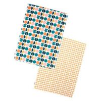Dexam Recycled Cotton Retro Spot Set of 2 Tea Towels Teal