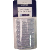 Showerdrape 12 Clear Shower Curtain Rings