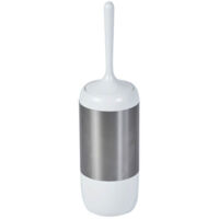 Showerdrape Elite White Stainless Steel Toilet Brush & Holder