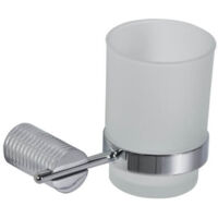 Showerdrape Vitality Chrome Stainless Steel & Frosted Glass Wall Mounted Toothbrush Holder
