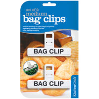 KitchenCraft Set of Two Medium Plastic Bag Clips