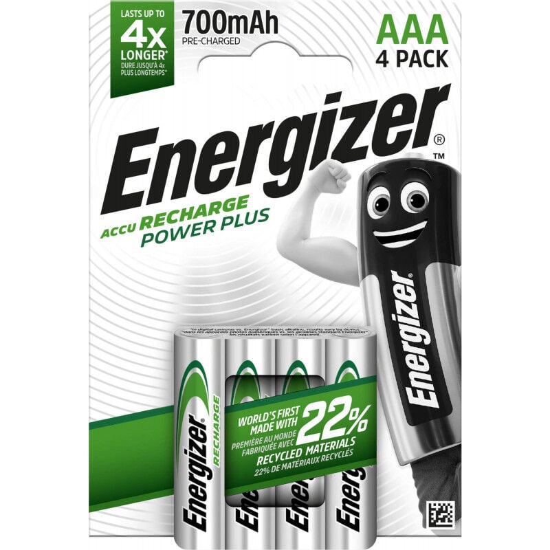 Pile rechargeable LR3 (AAA) NiMH Energizer Power Plus HR03 E300626600 700  mAh 1.2 V 4 pc(s) - Conrad Electronic France