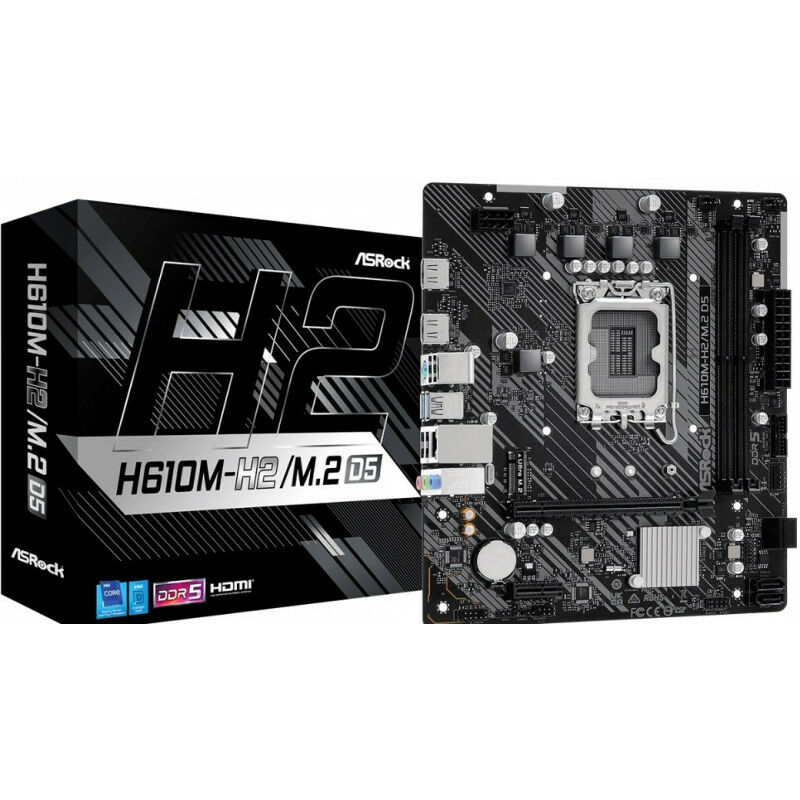 ASRock H610M-H2/M.2 D5 Intel Motherboard 90-MXBML0-A0UAYZ