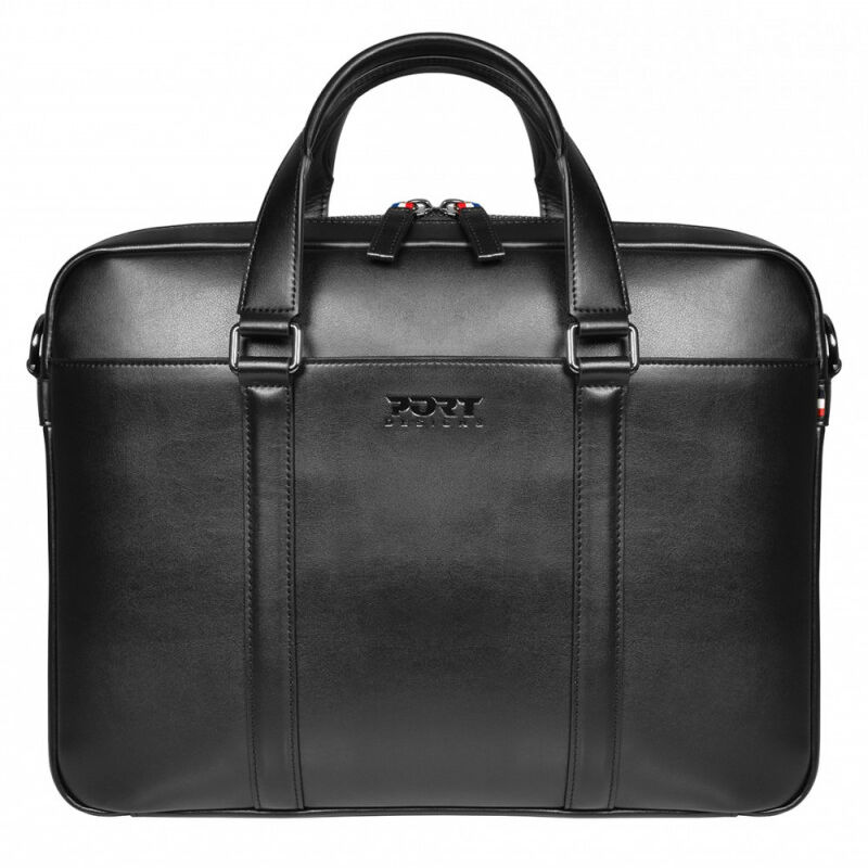 PORT DESIGNS PORT Designs Versailles II Sacoche en Cuir Fendu pour Ordinateur Portable 14" avec Deux Ports USB A et USB-C intégrés (160601)