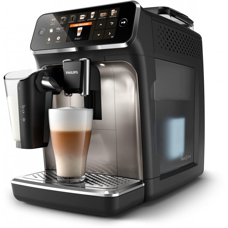 Philips Série 5400 Noir/Chrome EP5447/90 Machine Expresso broyeur,12 Boissons, Carafe LatteGo
