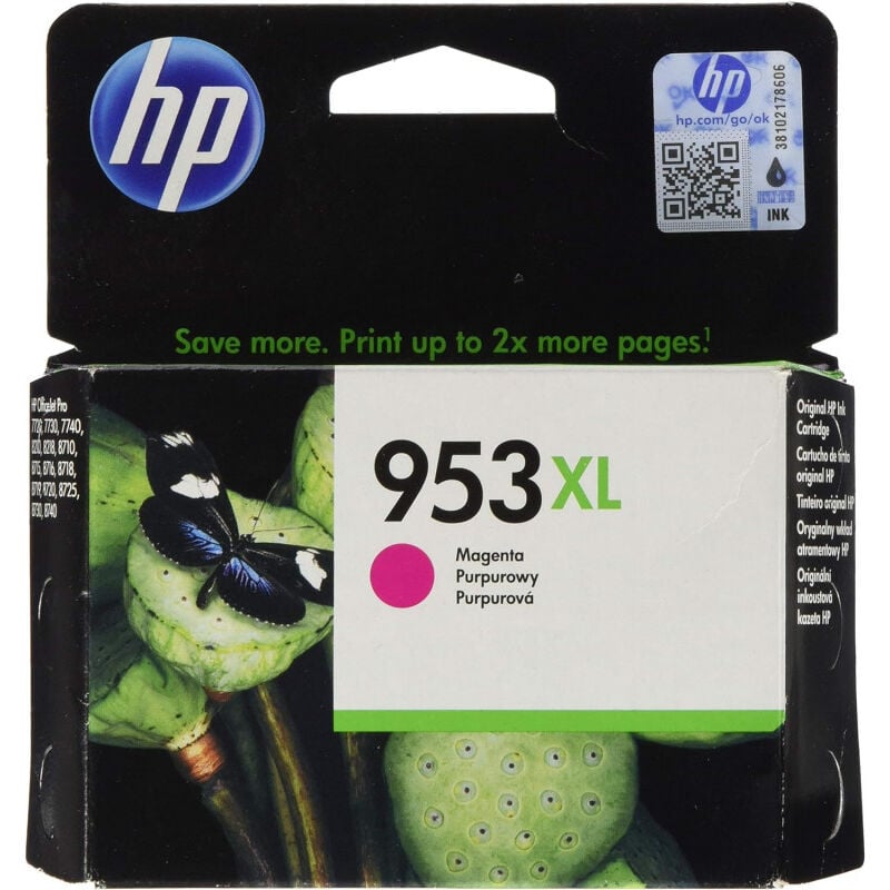Hewlett Packard HP 953 XL cartouche d'encre magenta pour HP OfficeJet Pro  7720 / 7730 / 7740 / 8210 / 8218 / 8710 / 8715 / 8716 / 8718 / 8719 / /  8720 / 8725 / 8730 / 8740 (F6U17AEBGY)