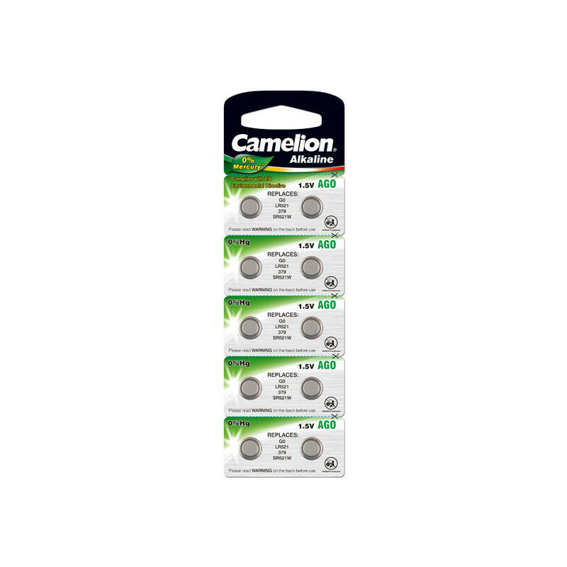 Camelion Pack de 10 piles Alcaline AG0 0% Mercury/Hg (12051000)