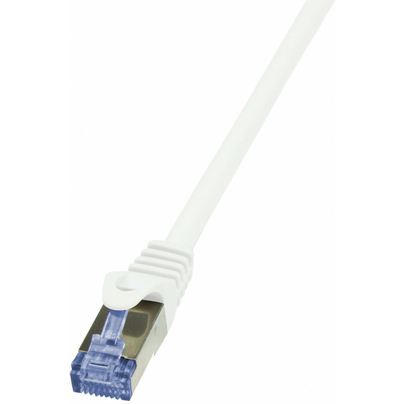 Câble réseau RJ45 CAT 6a S/FTP 10Gb blanc 25cm
