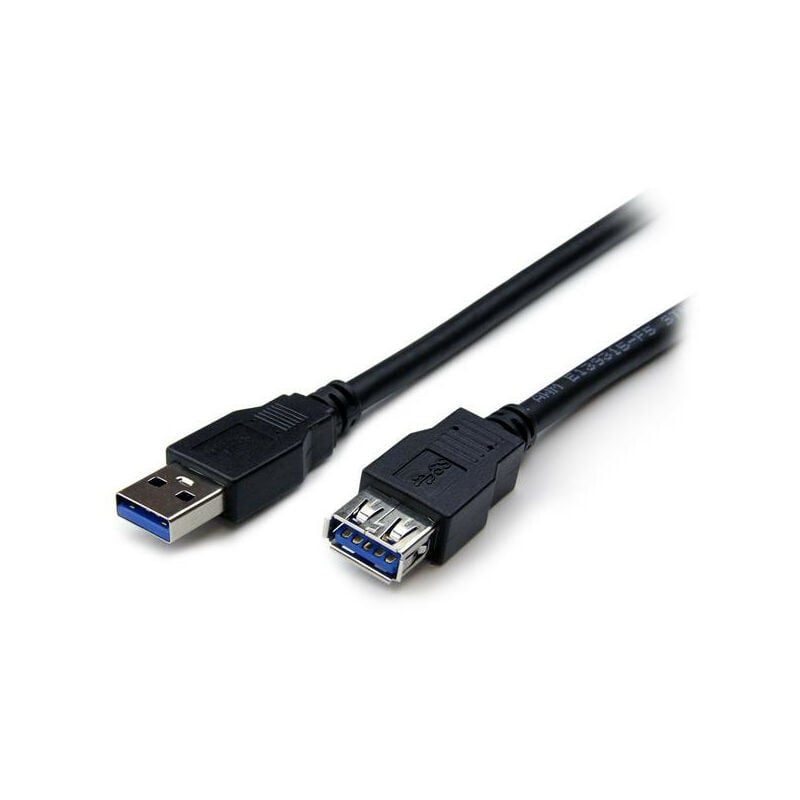 StarTech.com Câble d'extension USB 3.0 SuperSpeed de 2m - Rallonge USB A  vers A - M/F - Noir - 2 m - USB A - USB A - 3.2 Gen 1 (3.1 Gen 1) - Male  connector / Female connector - Noir (USB3SEXT2MBK)