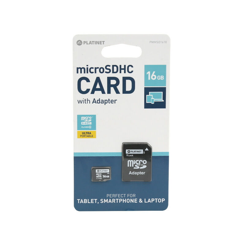 Carte Micro SD INTENSO 16 Go classe 10 + adaptateur