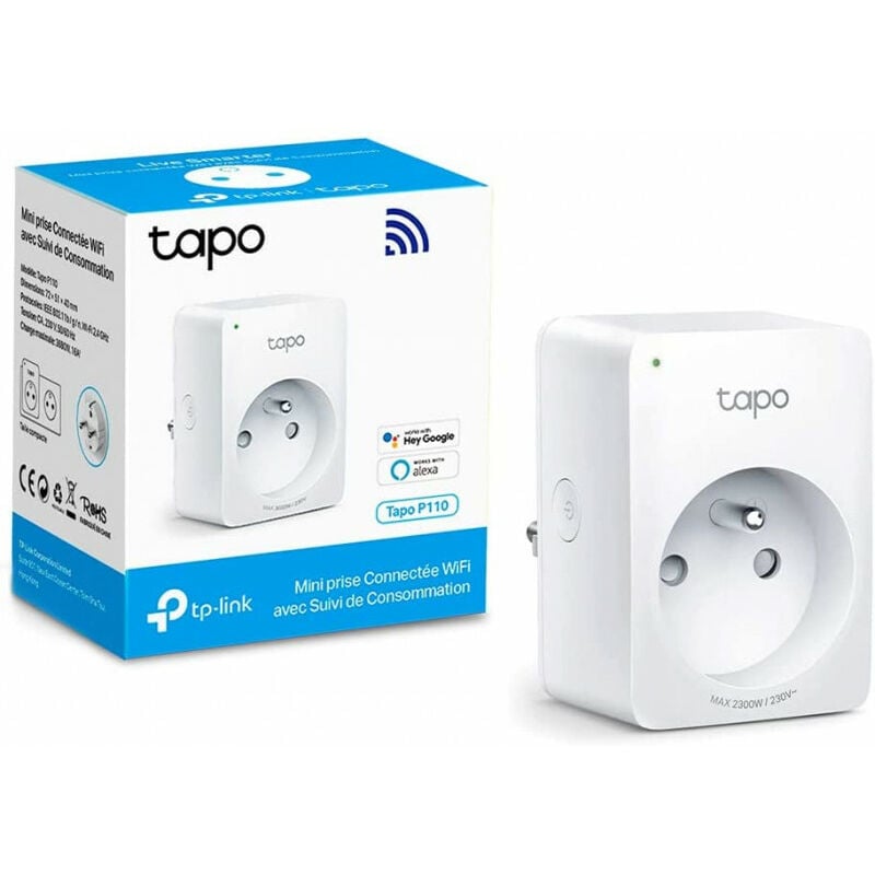 TP-LINK TP-Link Tapo Prise Connectée WiFi, Suivi de consommation, Prise  Intelligente compatible avec Alexa