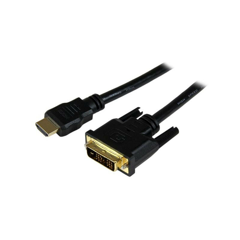 StarTech.com Câble HDMI vers DVI-D M/M 1,5 m - Cordon HDMI vers DVI-D Mâle  / Mâle 1,5 Mètres - 1,5 m - HDMI - DVI-D - Or - Noir - Polyvinyl chloride  (PVC) (HDDVIMM150CM)