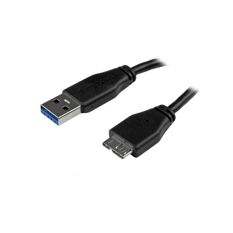 Câble de charge / synchronisation mobile USB A vers Micro B slim de 15 cm  pour smartphone et tablette - M/M - Noir