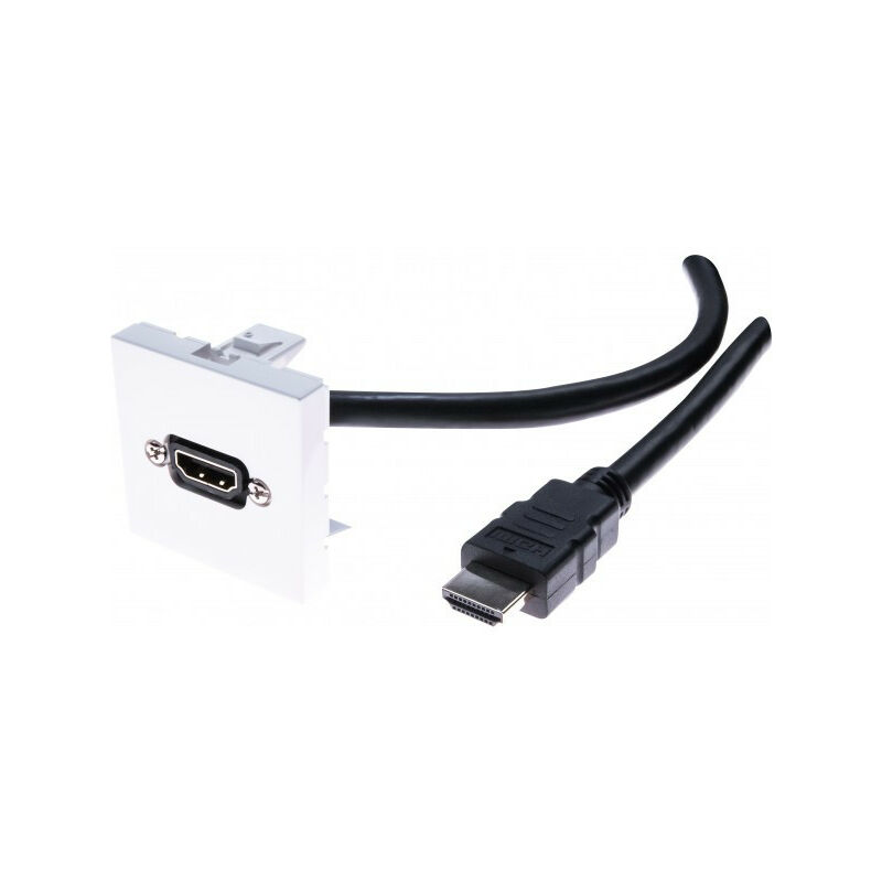 Waytex 37267 HDMI Plastron Adapter – 45 X 45 Mm, Mit 20 Cm USB-Kabel, HDMI Buchse F/F