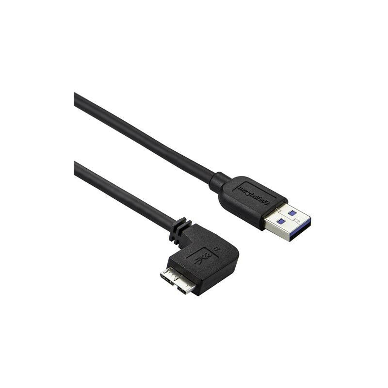 StarTech.com Câble Micro USB 3.0 slim - USB-A vers Micro-B à angle gauche de  1 m - M/M - 1 m - USB A - Micro-USB B - 3.2 Gen 1 (3.1 Gen 1) - 5000 Mbit/s  - Noir (USB3AU1MLS)
