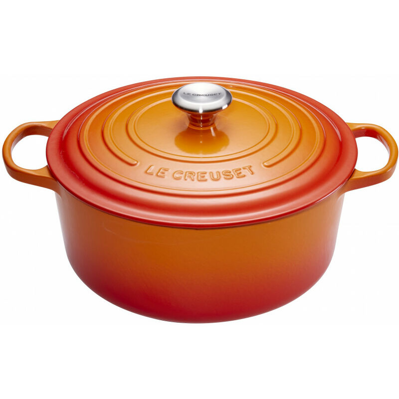 Le Creuset cocotte métal émaillé léger vintage orange + salière et poivrière - France