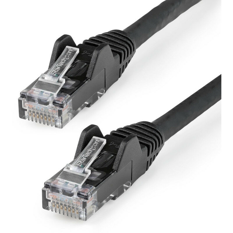 Câble Ethernet CAT6a 50cm - Cordon RJ45 Blindé STP Anti-Accrochage 10GbE  LAN - Câble Réseau Internet 100W PoE - Noir - Snagless - Testé