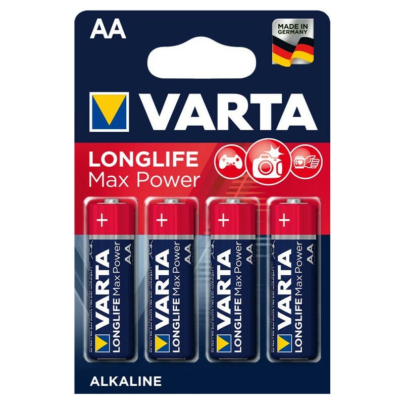 Varta Pile alcaline LONGLIFE Max Power, AA LR6, blister de 4 pièces (04706  110 404)