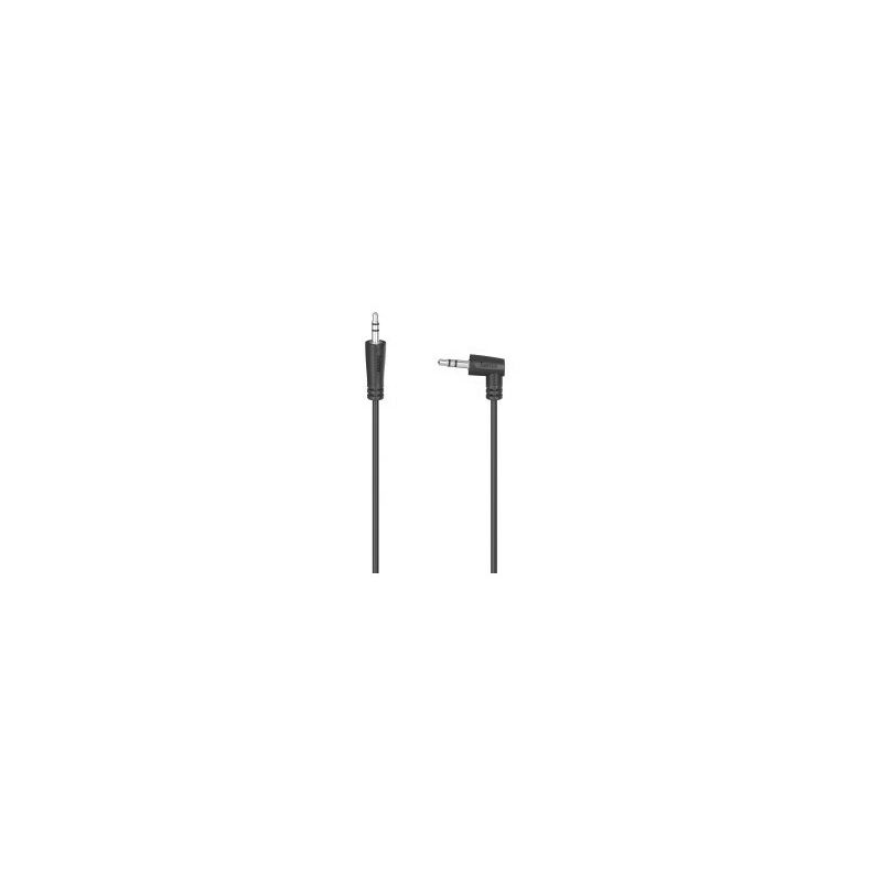 Câble audio, f. jack mâle 3,5mm 90° - f. jack mâle 3,5 mm,stéréo, 0,5m