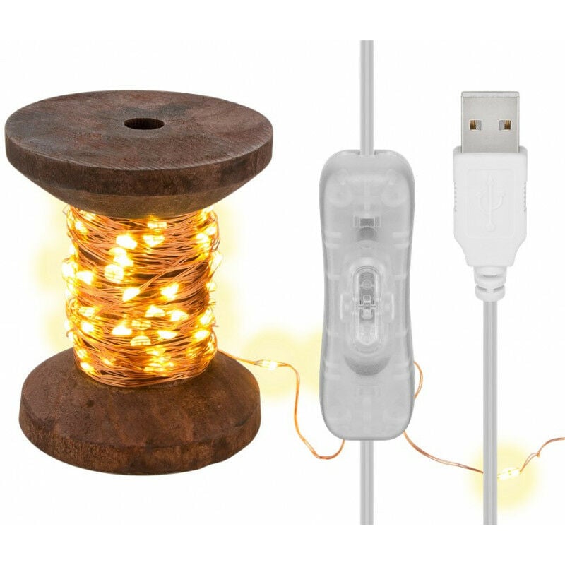 Clauss Mini guirlande lumineuse à LED, port USB