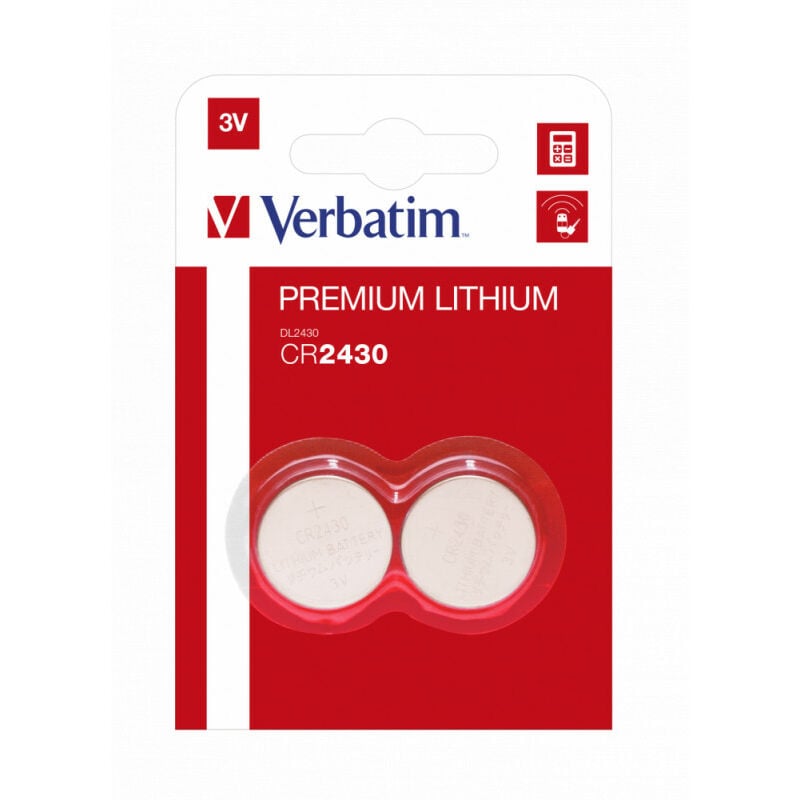 Batterie batterie Lithium, CR2430, 3V, Verbatim, blister pack, 2-pack,  49937, pr (49937)