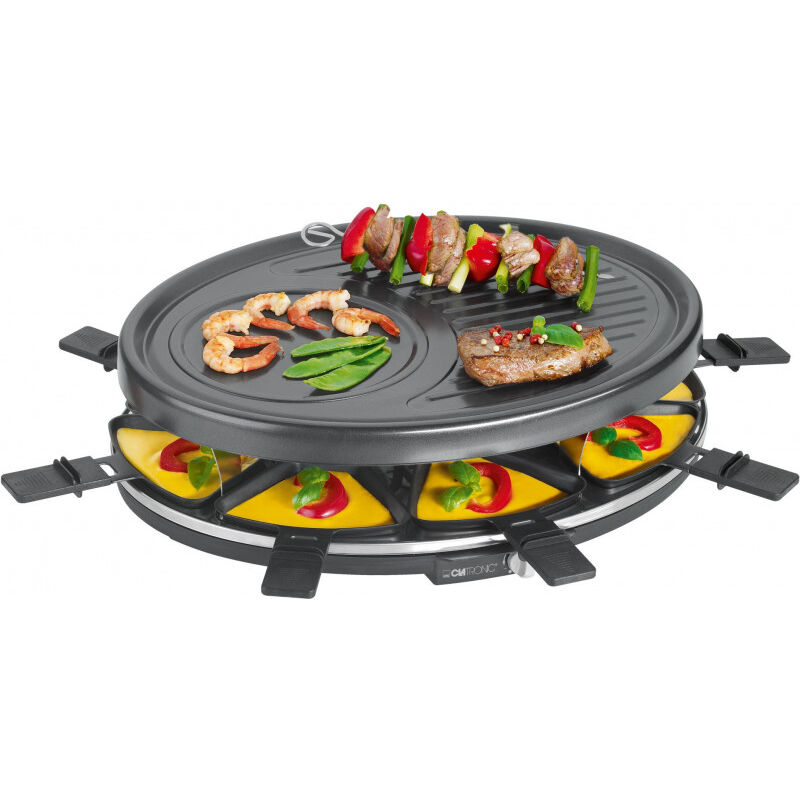 Raclette gril avec pierre chaude 8 personnes Clatronic RG 3678 Noir