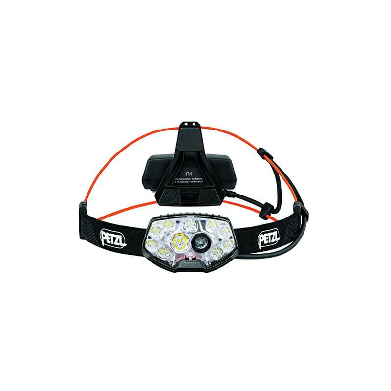 PETZL - NAO RL - Lampe Frontale - Trail - Puissante - Lumière Adaptable -  Homme/Femme - Noir/Orange (E105AA00)
