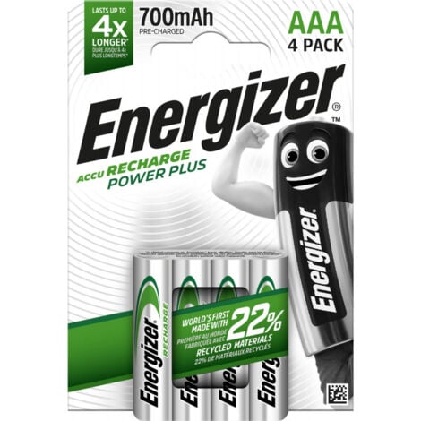 Piles Rechargeables AAA / HR03 700mAh Energizer Power Plus (par 10