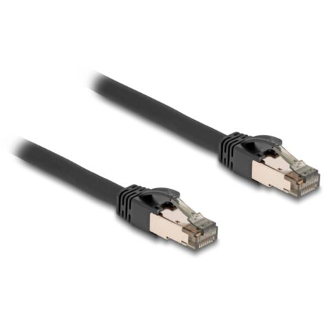 Câble Réseau CAT6A Extérieur S/FTP - RJ45, Double Blindé, IP66, Noir - Pour 10 Gigabit