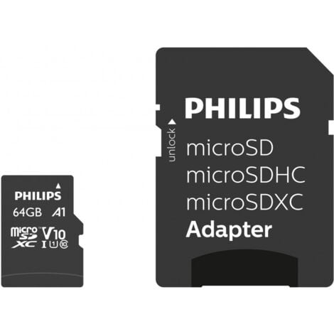 Philips Carte MicroSDXC, Classe 10, UHS-I - 80 Mo/s, 64 Go (FM64MP45B/00)