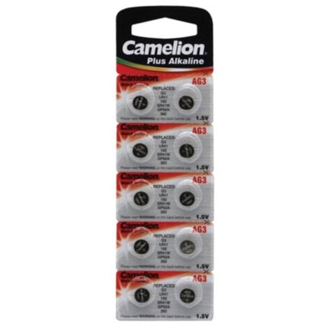 Camelion Pack de 10 piles Alcaline AG3 0% Mercury/Hg (12051003)
