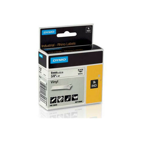 DYMO D1 étiquettes autocollantes, impression en noir sur fond blanc, 12 mm  x 7 m, pour étiqueteuses LabelManager, authentique