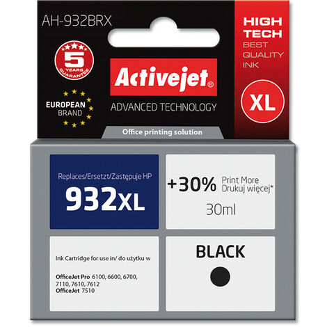 Activejet AH-932BRX - Encre à pigments - Noir - HP CN053AE nr 932XL - 1 pièce(s)