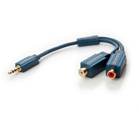 Vhbw Adaptateur pour câble audio stéréo 3,5mm vers 2x connecteur RCA, câble  en Y